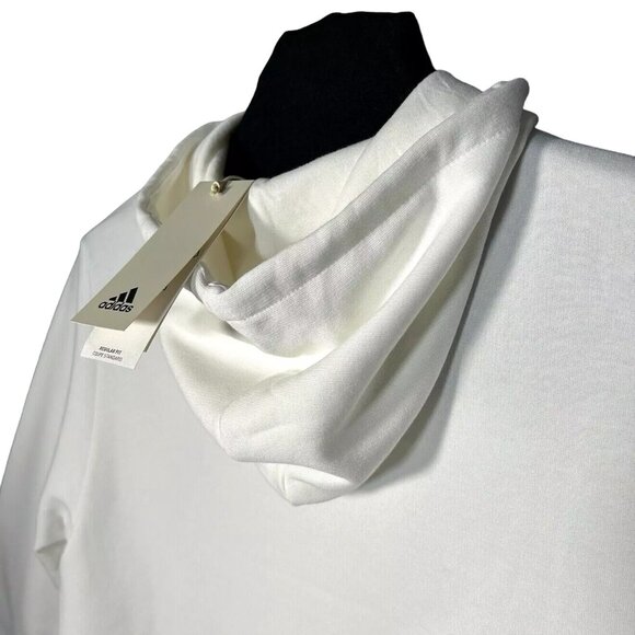 adidas Men's Essentials Pullover Fleece Hoodie Size XL Tall White Regular Fit - Picture 4 of 8